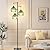 ILLMTW Glass Floor Lamp for Living Room,Bedroom,Black Mid Century Modern Standing Lamp Brass Tree 3 Light Tall Floor Lamps Vintage Retro Floor Lights Green Lamp Shade Farmhouse Boho Bohemian