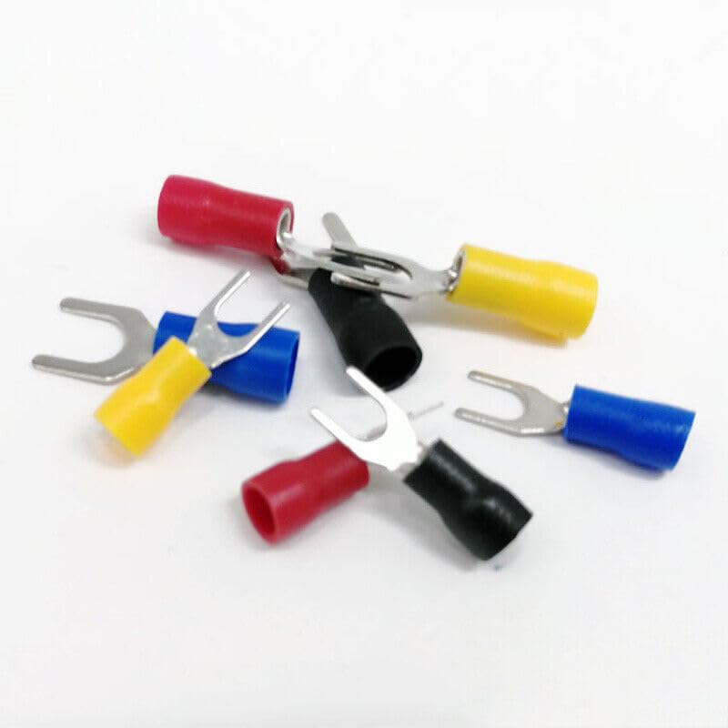 SV1.25 - SV5.5 Copper Insulated Crimp Spring Electrical Wire Terminal Spade Fork