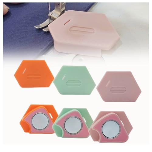 3 Pcs Magnetic Seam Guide for Sewing Machine, Multifunctional Hem Guide for Sewing Machine, Polygonal Multifucntional Seam Guide Hemmer with Scale, Sewing Supplies Accessories