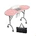 ACYY Mesa De Uñas Plegable para La Belleza del Hogar Ventilador De Polvo Ruedas De Colector De Polvo Lleve Bolsa Mesa De Manicura (Color : Pink 110v)