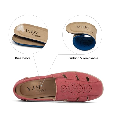 Image of VJH confort Women's Flat Shoes, Slip-on Round Toe Light Weight Comfort Casual Walking Shoes
