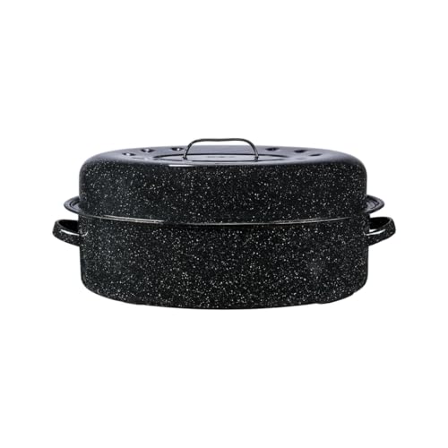 Image of Granite Ware Porcelain Enamel Covered Roaster 20 lb Black