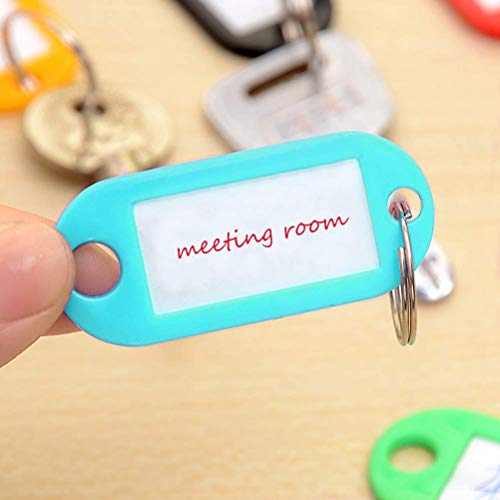 150 Pack Plastic Key Tags, 10 Assorted Colors Key Keychain Tags With Labels, Key Chain Label Tags Identifiers Id Tags With Split Ring #TOP6