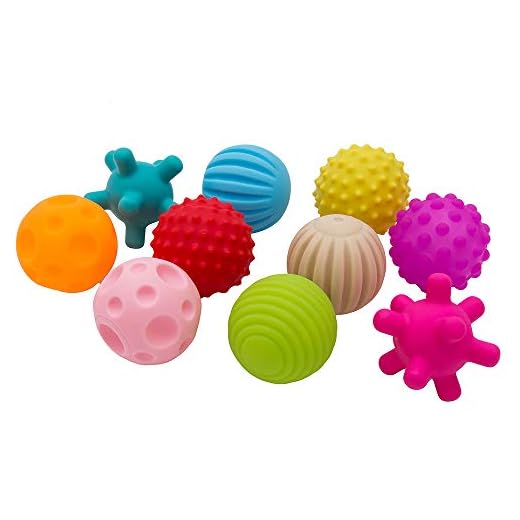 Wrighteu 10PCS Bolas de Masaje Pelotas Sensoriales de Mano para Bebé con Sonido Infantil Pelota Educativa Suaves Garre Juguete de Baño