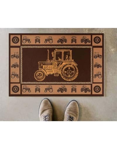 ���փ}�b�g �_�Ƃ̃g���N�^�[�M�t�g �_�Ƃ̒a�����v���[���g �z�[���f�R���[�V���� �g�����Ƃւ̃M�t�g �E�F���J���}�b�g 50×80cm doormat Farmer Tractor Gift For Farmer Birthday Gift Home De