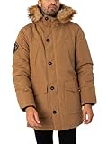 Coat EVEREST FAUX FUR HOODED PARKA SUPERDRY Sandstone Brown S Men