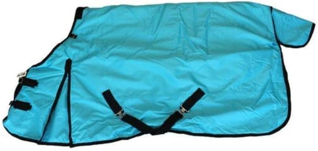 AJ Tack 1200D Waterproof Winter Miniature Horse Blanket - 300g Heavyweight Turnout with Fleece Collar, Shoulder Gussets & Tail Flap - Turquoise 48"
