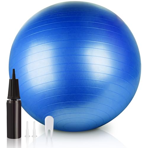 CAROSE - Exercise Ball, Anti-Burst Yoga Ball with Air Pump, 65cm Anti-Slip Balance & Stability Ball for Pilates, Balance, Workout, Fitness, Therapy