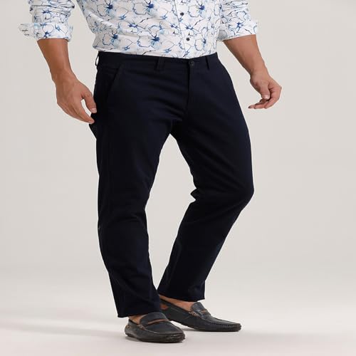 Image of BASICS Premium Cotton Stretch Formal Trousers for Men | Office Pants
