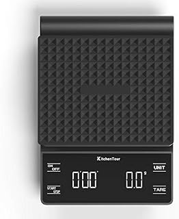 KitchenTour Coffee Scale with Timer 3kg/0.1g High Precision Pour Over Drip Espresso Scale with Back-Lit LCD Display (Batteries Included)