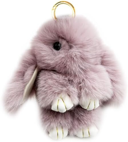 Unpafcxddyig Bunny Keychain Rex Rabbit Fur Keychain Car Handbag Keyring