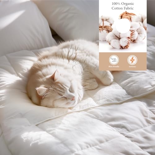 SANSWAN Goose Down Feather Fiber Comforter Queen Size Duvet Insert - image 2