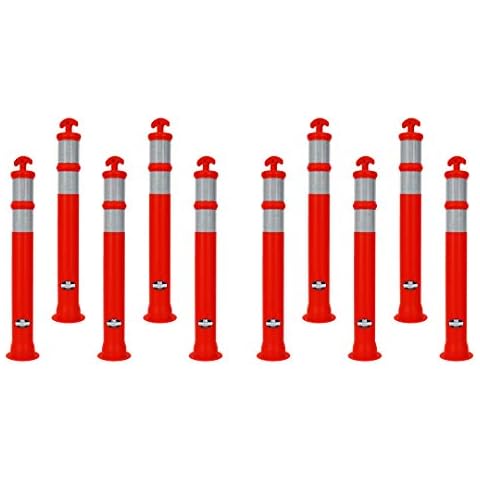 Troy Safety, Polyethylene Portable Delineator Post, 42" Height, Post Only, Set of 10 - Orange Cover