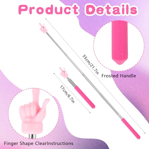 Ptwola 4 Stück Teleskop Lehrerzeiger Ausziehbarer Hand Finger Zeigestab Zusammenklappbarer Demonstrationsstab für Grundschule, Kindergarten, Klassenzimmer, Lesen, Konferenz, Präsentation