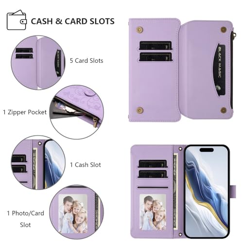 Étui portefeuille Samsung S24 Plus vert menthe avec fermeture éclair et rabat - 4