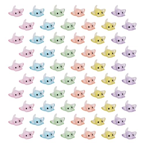 60pcs Mini Sting Ray Figures, Mini Resin Manta Ray Miniature Sting Ray Tiny Sea Animal Figurines Ornament for DIY Craft Garden Landscape Dollhouse Potted Plants Decorations(6 Colors)