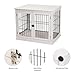 JTDISHI Dog cage pet cage White Small Animal cage with Lock and Small Door Suitable for Small and Medium-Sized Dogs Two-in-one Design, Both a Dog House and a Coffee Table for Placing Items