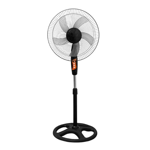 AERREGI Ventilatore a 5 spirali nero H122 centimetri con 3 regolazioni di velocità con inclinazione orizzontale 35° ed inclinazione Verticale a 90° colore Nero
