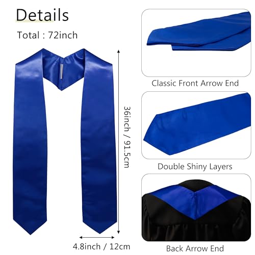 Image of GraduationMall 24 Pieces 72 Inch Plain Graduation Stole Bulk Sublimation Blank Honor Graduation Sash Unisex Adult