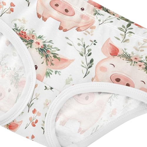 Wusikd Pigs Wreaths Girls' Underwear Cotton Cute Girls Briefs Soft Toddler Underwear 2T4