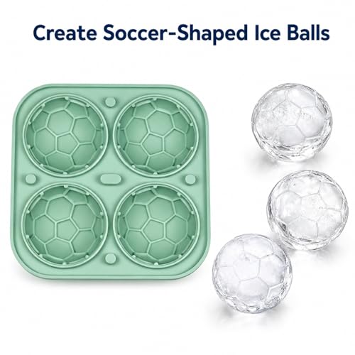 Molde para cubitos de hielo en forma de balón de fútbol de silicona miniatura 2