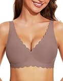 Gailife Cute Floral Bras for Women No Underwire Seamless Ultra Comfort Bralettes for Women with Support Everyday Plunge Bra -XXL,Grey