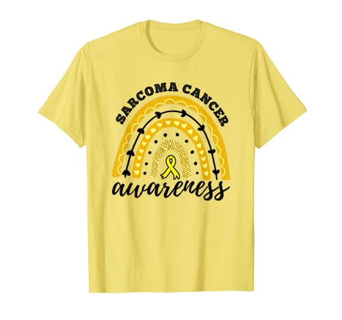 Rainbow Yellow Ribbon Sarcoma Cancer Awareness T-Shirt