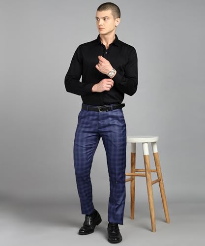 Image of MALENO Men Slim Fit Checked Formal Trouser | Casual Trousers for Everyday Comfort | Slim Fit Formal Trousers for Men
