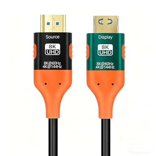 JUSTLINK 8K Fiber HDMI Cable 65ft (20m), 48Gbps Ultra High Speed HDMI 2.1,HDR, Unidirectional Optical HDMI Cable, Long Distance No Signal Loss for TV, PS5, Xbox