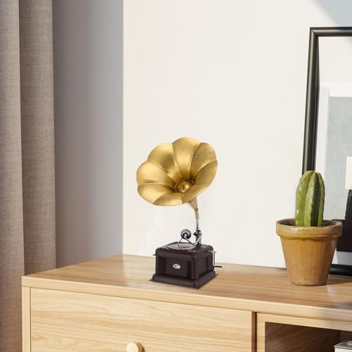 Tourne-disque nostalgique avec mecanisme manuel pour decoration vintage fer - 8