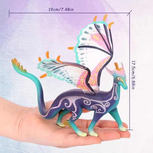 QWEPU Einhorn Drachen Tier Modell, Einhorn Spielfigur Meereseinhorn, mythisches Tier Modell mit,Westliche mythologische Elfen Ornamente,Kindergeburtstagsgeschenke(19 * 17.8 * 5cm