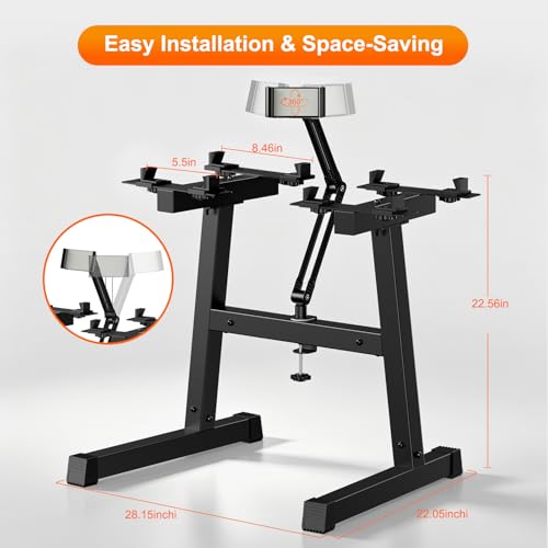 2026 NEW Adjustable Dumbbell Stand, Weight Rack with Phone Holder, 220LBS Capacity Alloy Steel, Easy Storage, Heavy Duty Dumbbell Rack for Home Gym（No Dumbbell, Rack Only） - image 4