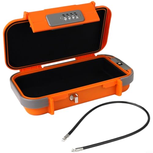 Zeroupshop Coffre-fort de voyage portable, avec serrure à mot de passe à 4 chiffres, étanche et antirouille pour plage, hôtel, croisière, vacances (E)