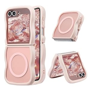 UEEBAI Magnetisch Hülle für Samsung Galaxy Z Flip 5/Z Flip 6 5G, Rosa