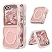 UEEBAI Magnetisch Hülle für Samsung Galaxy Z Flip 5/Z Flip 6 5G, Rosa