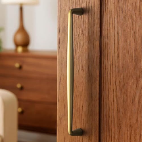 Goo-Ki Brushed Gold Zinc Alloy Cabinet Handles - 6.3''(160mm) Hole Center Affordable Luxury Cabinet Pull Hardware for Bedroom, Kitchen, 6 Pack by Goo-Ki - Used condition - Image 3