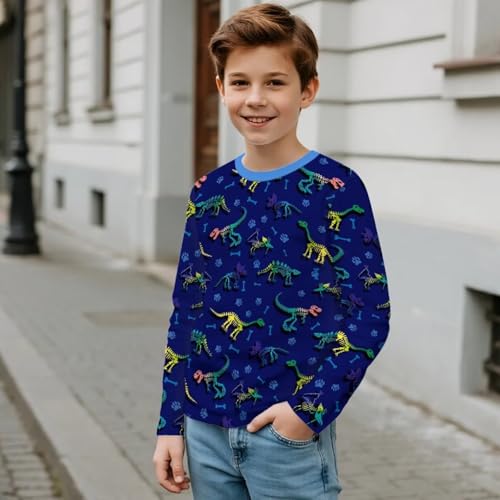 Image of Uourmeti Long Sleeve Tops for Boys Graphic T Shirts Teen Girls Active Pullover Tees