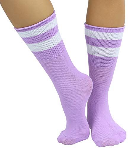 Image of ToBeInStyle Women's Acrylic Ankle Hi With Double Stripe Top Crew Fun Athletic Socks