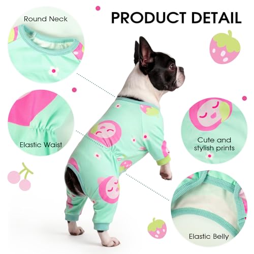 Image of BRKURLEG Soft Dog Pajama, Dog Recovery Suit, Green, M