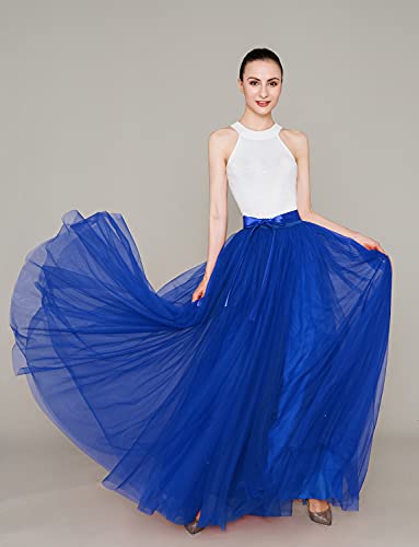 EllieHouse Long Floor Length Wedding Evening Party Prom Tulle Skirt with Slit2