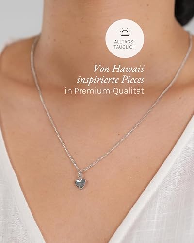Purelei Heart Charm Kette Damen (Hellsilber) – Halskette Damen aus langlebigem Edelstahl – Hochwertige Kette – 50-55 cm Länge verstellbar… – Ansicht 3