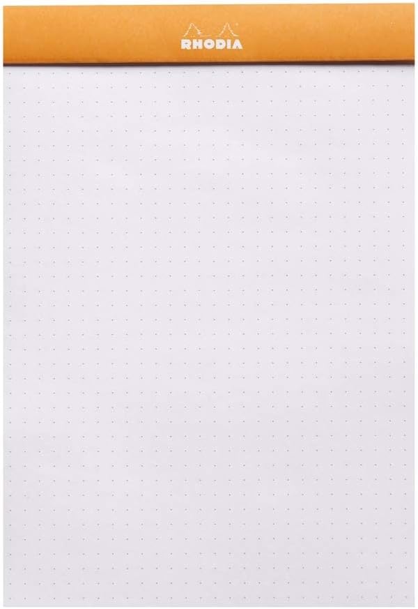 Rhodia Notepad, No16 A5, Dot - Orange, 6" x 8 1/4" (16558C)