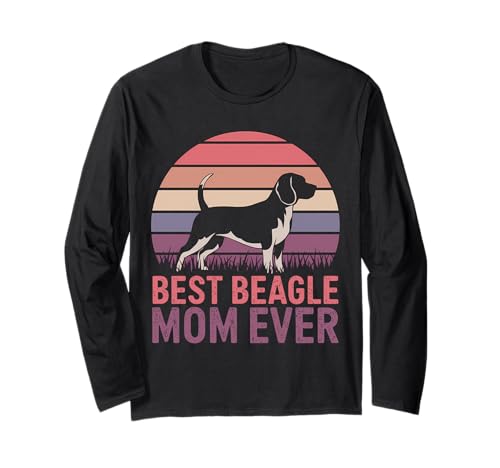 Miglior Beagle Mom Ever Funny Dog Beagle Maglia a Manica