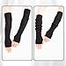 Marrywindix 3 Pairs Arm Warmers Long Fingerless Gloves Winter Knitted Long Fingerless Mittens Thumb Arm Sleeves for Women and Men Y2K Fashion Cosplay Accessories (Black, White, Dark Grey, One Size)