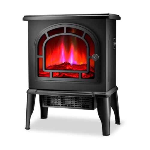 STARLYF Flame Heater - Chimenea Eléctrica Decorativa 2000W con Efecto Llama Realista | Termostato y 2 Niveles de Potencia | Calefactor Silencioso y Seguro | Estilo Retro para el Hogar
