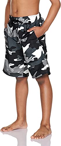 Tsla Boys Swim Trunks, Quick Dry Upf 50+ Beach Board Swim Shorts, Swimsuit Swimwear With Inner Mesh Liner, Graphic Camo Black, 6 #TOP1