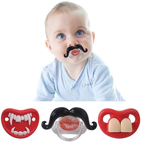 Funny Pacifiers for Babies, Newborn Pacifier 0-6-12-18 Months, Infants Pacifiers for 0-6 Months, Toddlers Mustache Pacifier, Baby Gift Pacifiers for Boys and Girls
