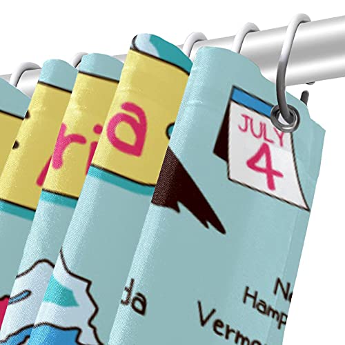 Rideau de douche carte États-Unis 183x183 imperméable grand format