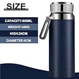 Homealexa 800ml Coffee Cups Travel Mugs, Water Bottle Vacuum Insulating Cup 304 Stainless Steel, Touch Screen Temperature Gauge, Smart Mug for Heat and Cold Blue - Image 7