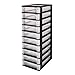 Iris Ohyama, Torre di stoccaggio , organizzatore, 10 cassetti da 4 L, formato A4, cassetti trasparenti, ufficio, soggiorno - Organizer Chest OCH-2100 - Nero